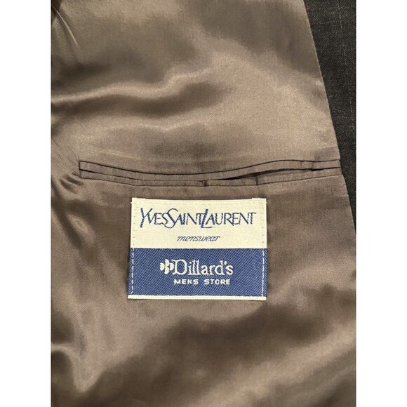 VINTAGE Yves Saint Laurent Blazer Black Double Breasted Sport Coat 40R - Picture 3 of 11